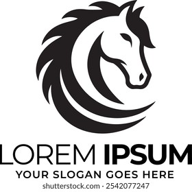 Silhouette of Horse Logo On White Background EPS 10