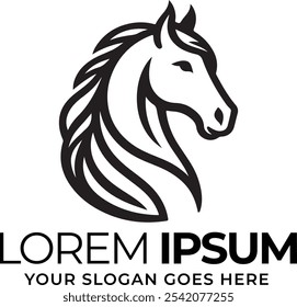 Silhouette of Horse Logo On White Background EPS 10