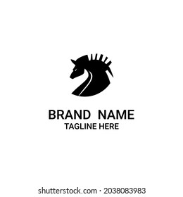 silhouette horse logo vector, black horse