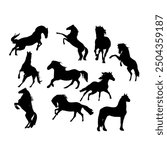 The silhouette of a horse in motion is very beautiful and charming