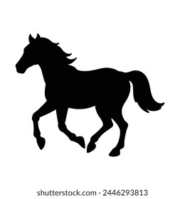 silhouette of a horse on white