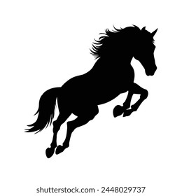 silhouette of a horse on white