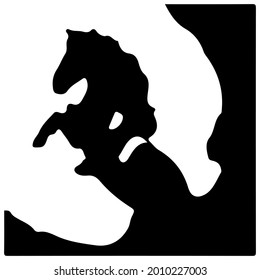 silhouette horse on white background. vector illustration