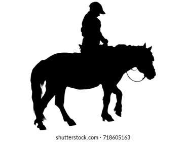 Silhouette of a horse on a white background