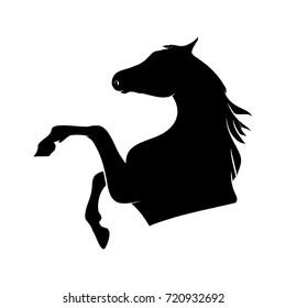 Silhouette horse on white background, vector illustration