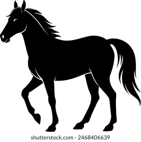 silhouette of a horse racing animal