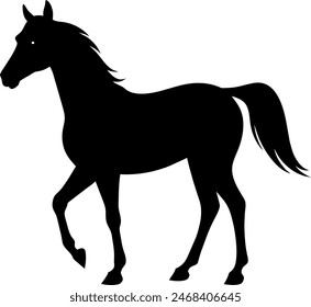 silhouette of a horse racing animal