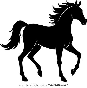 silhouette of a horse racing animal