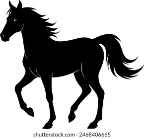 silhouette of a horse racing animal