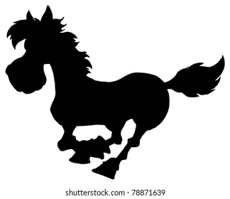 Silhouette Of Horse Running