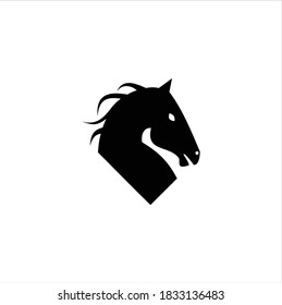 Silhouette Horse Stallion Vector Illustration Isolated on White Background Logo Design