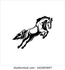 Silhouette horse vector icon on the modern jump style for web.