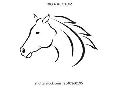 Silueta de un Vector de caballo Logo Plantilla