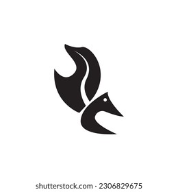 silhouette of a horse or wolf fire logo illustration.