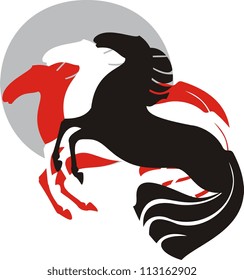 silhouette horses