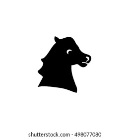 Silhouette of a horse's head. Logo riding or equestrian sports, vector