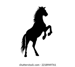 silueta de un caballo, mascota, caballo salvaje, bestia árabe para icono de la raza.  plantilla de diseño de logotipo. Silueta vectorial de un caballo. hermosa ilustración de boceto vectorial de caballo