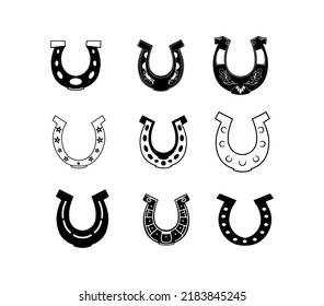 In Silhouette Horseshoe Collection Illustrations