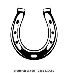 silhouette of a horseshoe icon vector illustration on white background