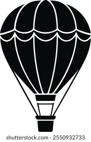 Silhouette of a Hot Air Balloon with Decorative Panels