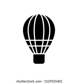 Silhouette of hot Air balloon. Air transport for travel. Isolated on white background