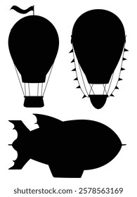 Silhouette of Hot Air Balloons Floating in the Sky at Sunrise