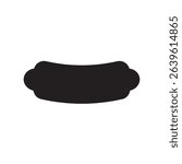 Silhouette of hot dog. Vector design. Illustration on white background.