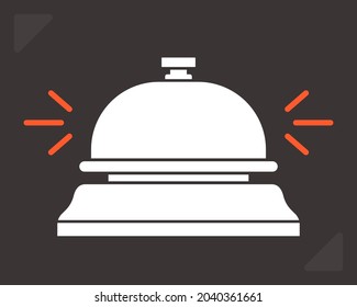 silhouette of a hotel bell. flat vector illustration.