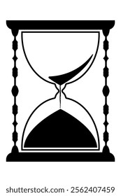 Silhouette hourglass icon. Sandglass Symbol. Vector illustration isolated on white background. EPS 10 File.