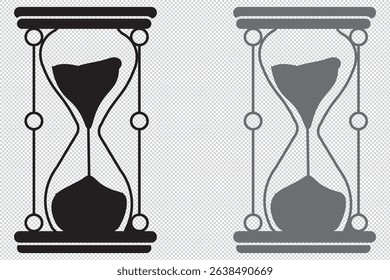 Silhouette of hourglass vector illustration, symbolizing the passage of time in a modern style. EPS 10