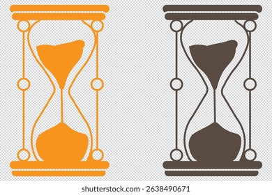 Silhouette of hourglass vector illustration, symbolizing the passage of time in a modern style. EPS 10