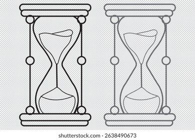 Silhouette of hourglass vector illustration, symbolizing the passage of time in a modern style. EPS 10