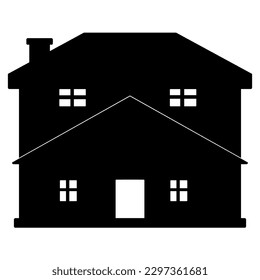 Silhouette of house building, house icon. Building houses for logos