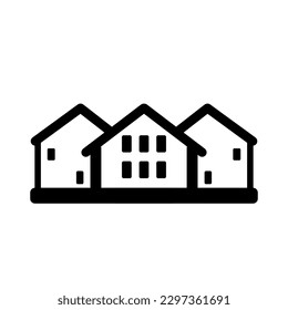 Silhouette of house building, house icon. Building houses for logos