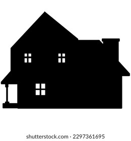 Silhouette of house building, house icon. Building houses for logos
