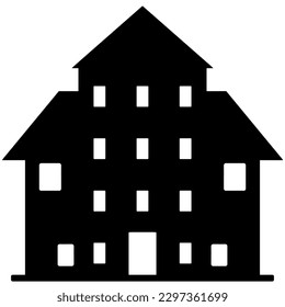 Silhouette of house building, house icon. Building houses for logos