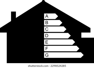 Silhouette: house with energy efficiency classes