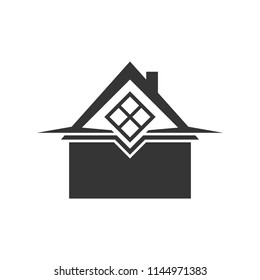 Silhouette House Icon Home Logo Template Stock Vector (Royalty Free ...