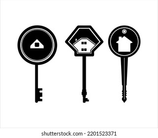 Silhouette of House Key Icon 