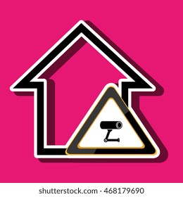 silhouette house security protection vector illustration graphic