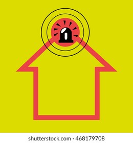 silhouette house security protection vector illustration graphic