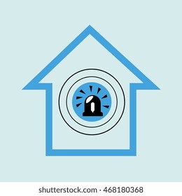 silhouette house security protection vector illustration graphic