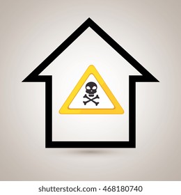 silhouette house security protection vector illustration graphic