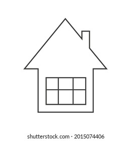 Silueta de una casa, un simple icono vector de contorno aislado en un fondo blanco