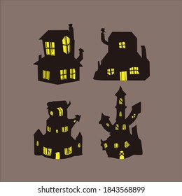 silhouette house with spoky style