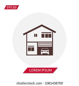 silhouette house vector icon