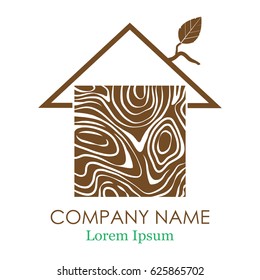 Silhouette of a house. Vector logo design template of wood house. Vector Business Logo. Logo. Vector illustration.