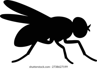 Silhouette housefly insect black silhouette vector Illustrator