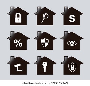 silhouette houses over gray background. vector illustration