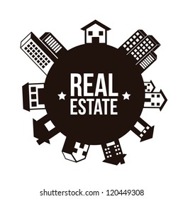silhouette houses over white background. vector illustration